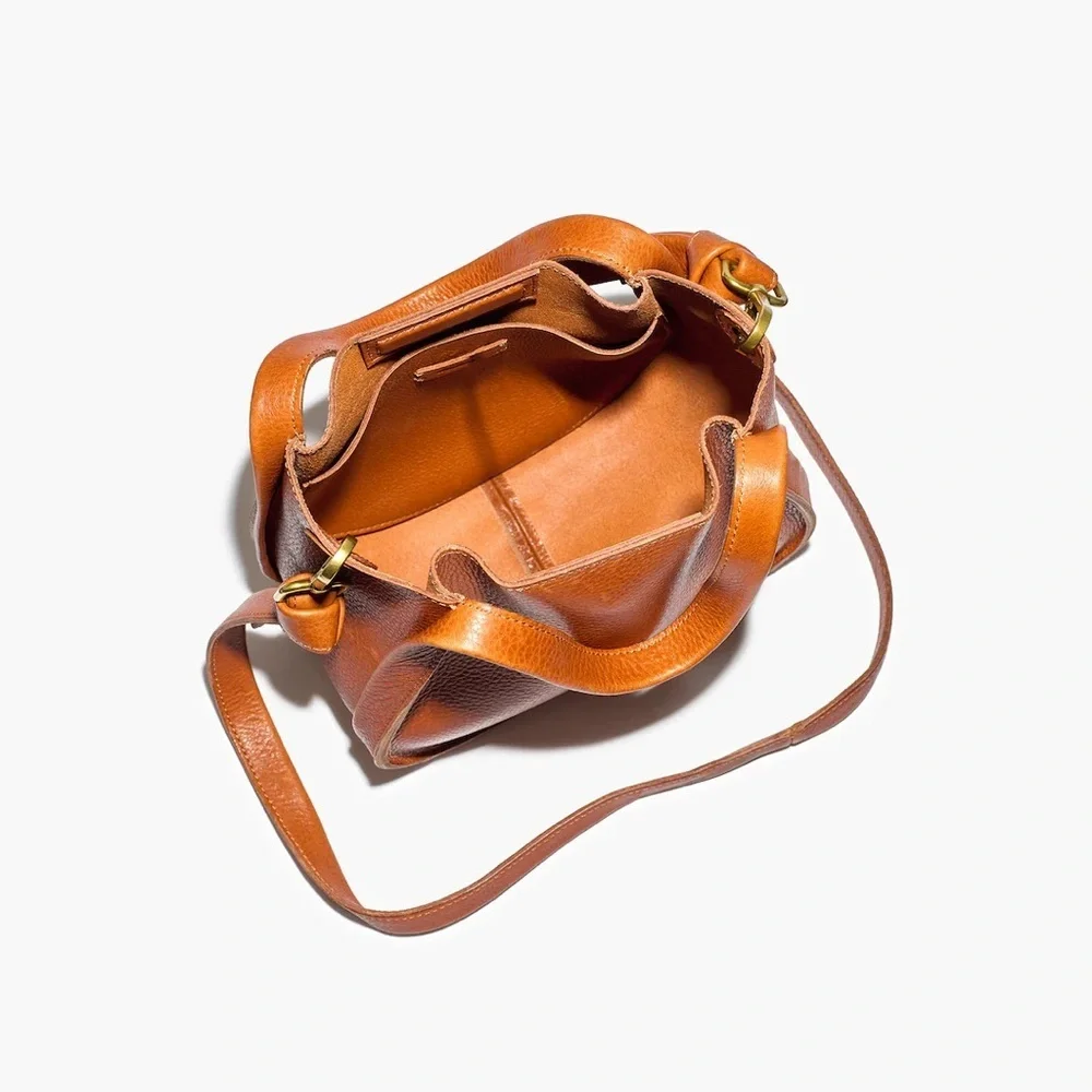 Madewell The Sydney Crossbody Bag caramel leather magnetic closure shoulder bag - Picture 11 of 11